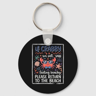 Cute If Crabby Beach Crab With Sungles And Bow Tie Key Ring
