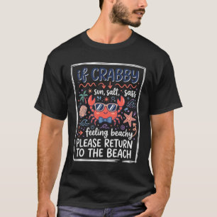 Cute If Crabby Beach Crab With Sungles And Bow Tie T-Shirt