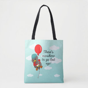 Cute Illustrated Bird & Inspirational Quote Tote Bag