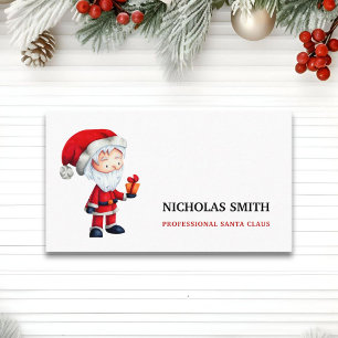Cute Illustrated Christmas Santa Claus  Business Card