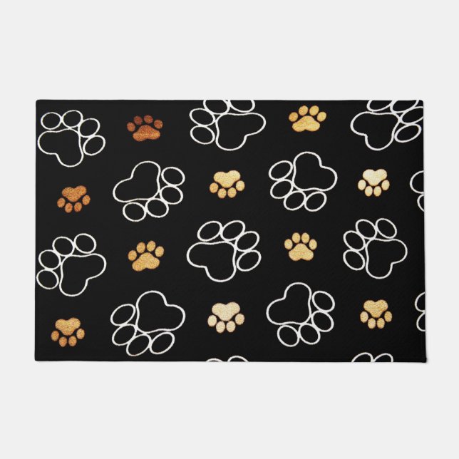Cute illustrated dog paws doormat (Front)