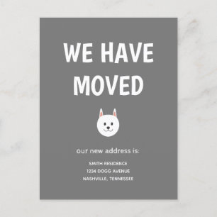 Cute Illustrated Dog We have Moved Announcement Postcard