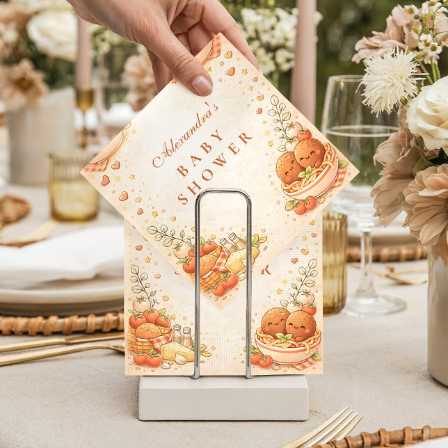 Cute Illustrated Little Meatball Baby Shower Napkin (Creator Uploaded)