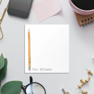 Cute illustrated Pencil Teacher Notepad