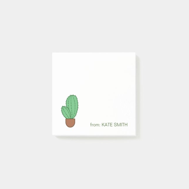 Cute Illustrated Pots of Succulents and Cactus Post-it Notes (Front)
