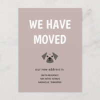 Cute Illustrated Pug We have Moved