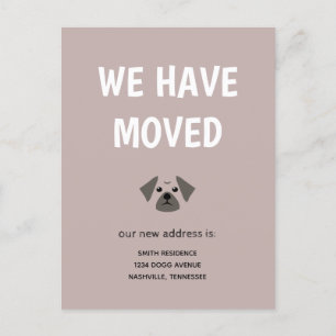 Cute Illustrated Pug We have Moved Announcement Postcard