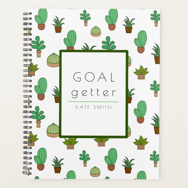 Cute Illustrated Succulents and Cactus Planner (Front)