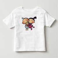 Cute Illustrated Toddlers Hugging