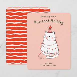 Cute Illustration Cat Holiday Card
