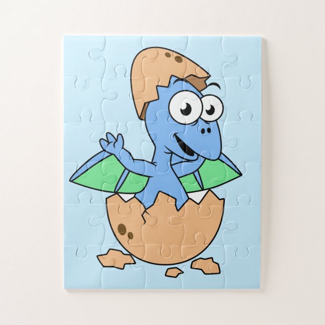 Cute Illustration Of A Baby Pterodactyl Hatching. Jigsaw Puzzle (Vertical)