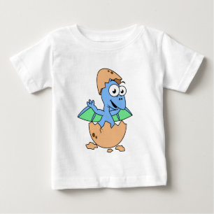 Cute Illustration Of A Baby Pterodactyl Hatching. T-Shirt
