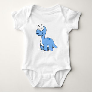 Cute Illustration Of A Brontosaurus. Baby Bodysuit