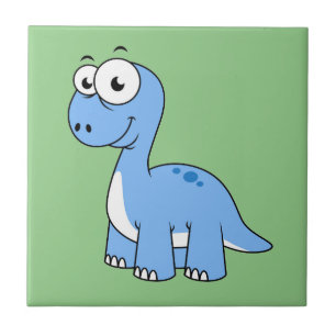 Cute Illustration Of A Brontosaurus. Ceramic Tile