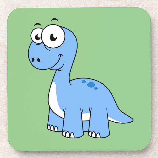 Cute Illustration Of A Brontosaurus. Coaster (Front)