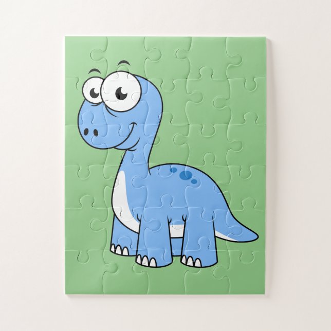 Cute Illustration Of A Brontosaurus. Jigsaw Puzzle (Vertical)