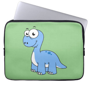 Cute Illustration Of A Brontosaurus. Laptop Sleeve