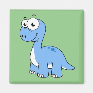 Cute Illustration Of A Brontosaurus. Magnet