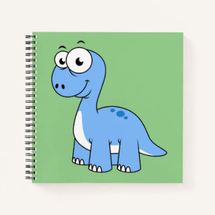 Cute Illustration Of A Brontosaurus. Notebook