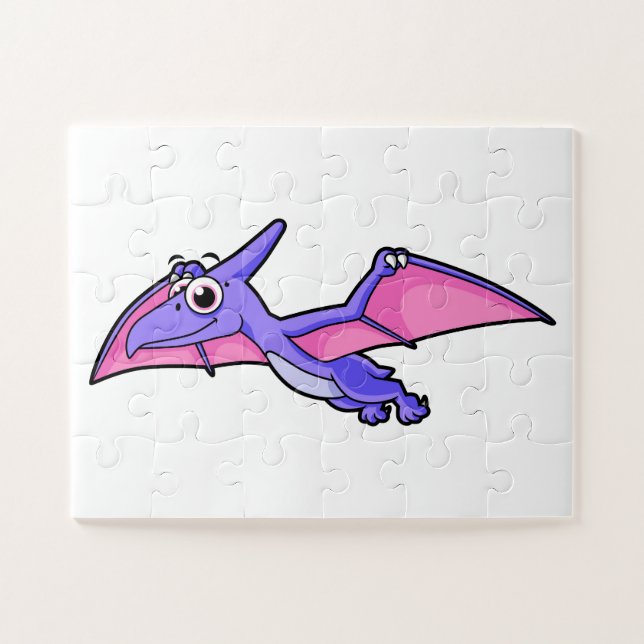 Cute Illustration Of A Flying Pterodactyl. Jigsaw Puzzle (Horizontal)