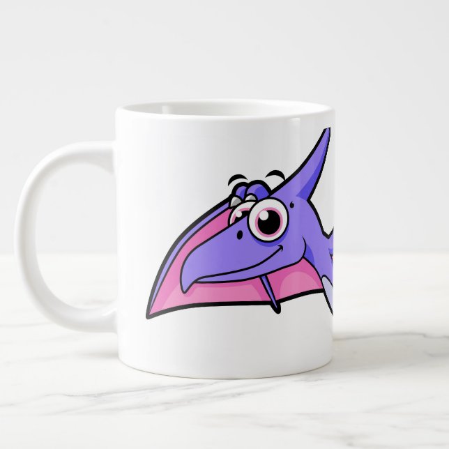 Cute Illustration Of A Flying Pterodactyl. Large Coffee Mug (Left)