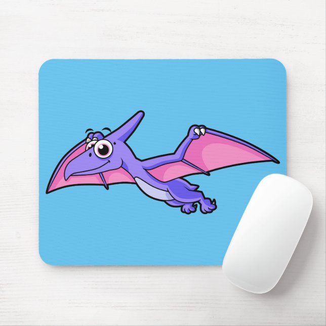 Cute Illustration Of A Flying Pterodactyl. Mouse Pad (With Mouse)