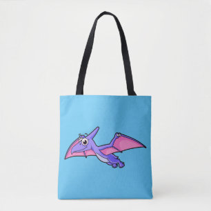 Cute Illustration Of A Flying Pterodactyl. Tote Bag