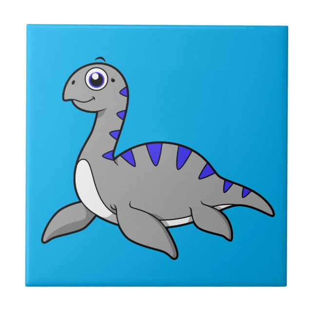 Cute Illustration Of A Loch Ness Monster. Ceramic Tile (Front)