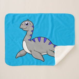 Cute Illustration Of A Loch Ness Monster. Sherpa Blanket
