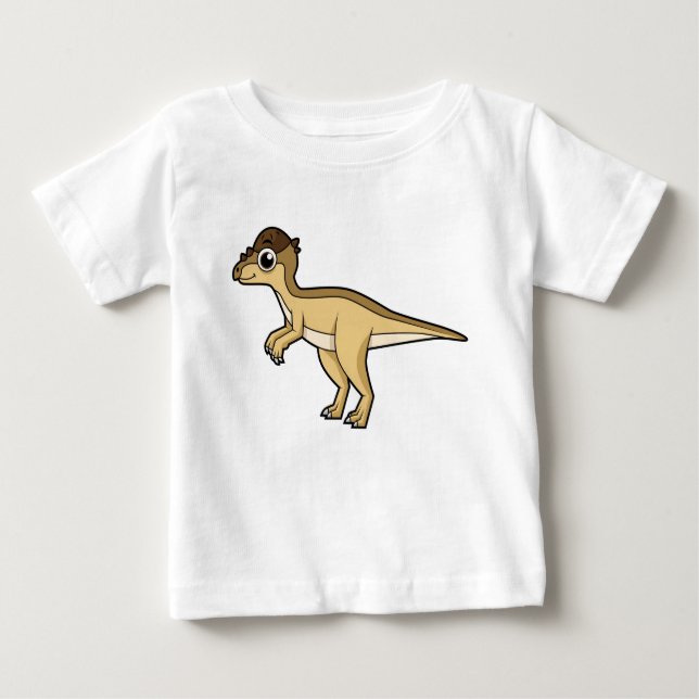 Cute Illustration Of A Pachycephalosaurus Dinosaur Baby T-Shirt (Front)
