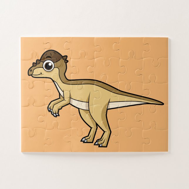 Cute Illustration Of A Pachycephalosaurus Dinosaur Jigsaw Puzzle (Horizontal)