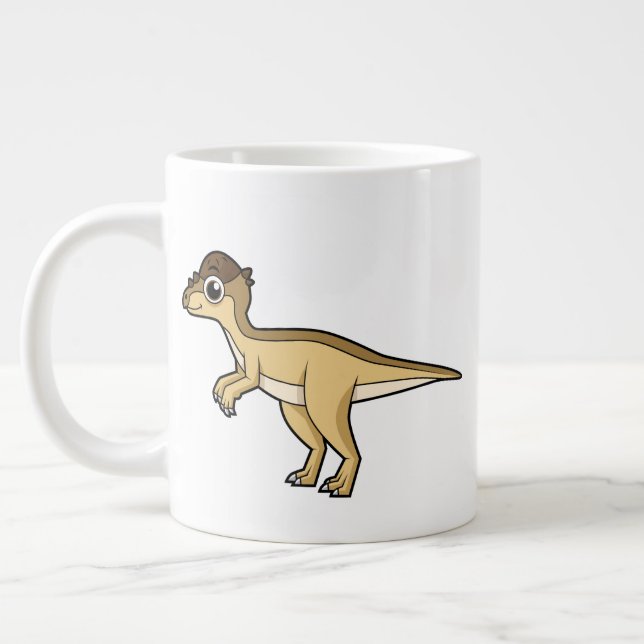 Cute Illustration Of A Pachycephalosaurus Dinosaur Large Coffee Mug (Left)