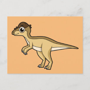 Cute Illustration Of A Pachycephalosaurus Dinosaur Postcard