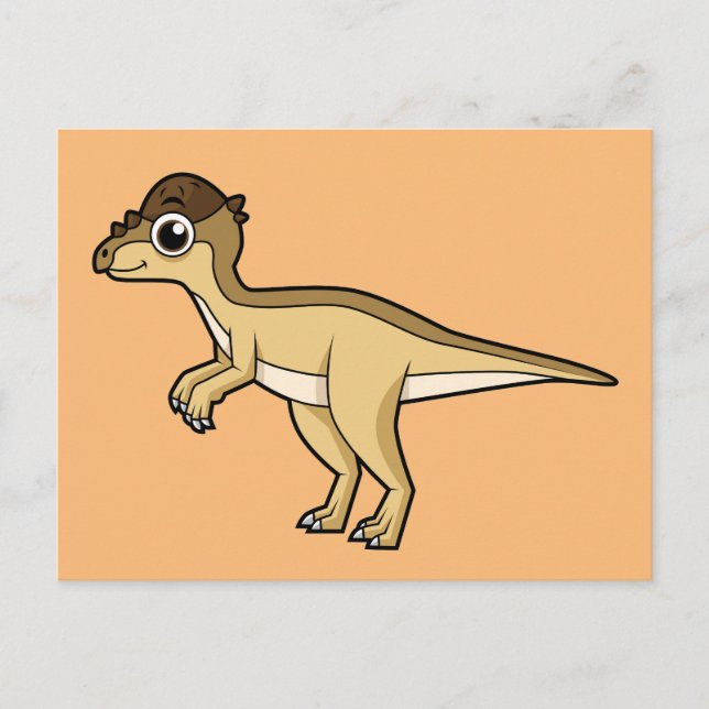 Cute Illustration Of A Pachycephalosaurus Dinosaur Postcard (Front)