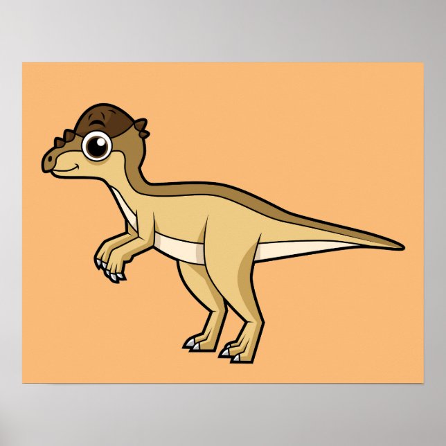 Cute Illustration Of A Pachycephalosaurus Dinosaur Poster (Front)