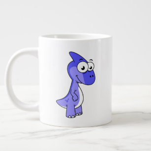 Cute Illustration Of A Parasaurolophus Dinosaur. 2 Large Coffee Mug