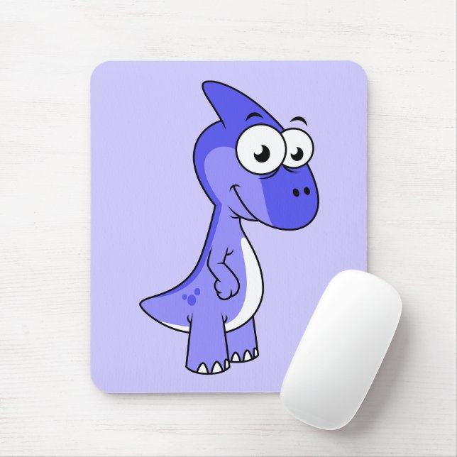 Cute Illustration Of A Parasaurolophus Dinosaur. 2 Mouse Pad (With Mouse)