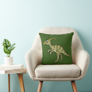 Cute Illustration Of A Parasaurolophus Dinosaur. 3 Cushion