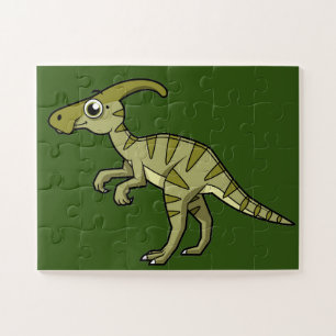 Cute Illustration Of A Parasaurolophus Dinosaur. 3 Jigsaw Puzzle