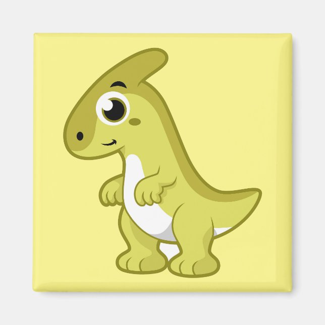 Cute Illustration Of A Parasaurolophus Dinosaur. Magnet (Front)
