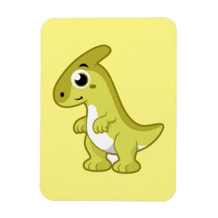 Cute Illustration Of A Parasaurolophus Dinosaur. Magnet