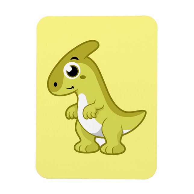 Cute Illustration Of A Parasaurolophus Dinosaur. Magnet (Vertical)