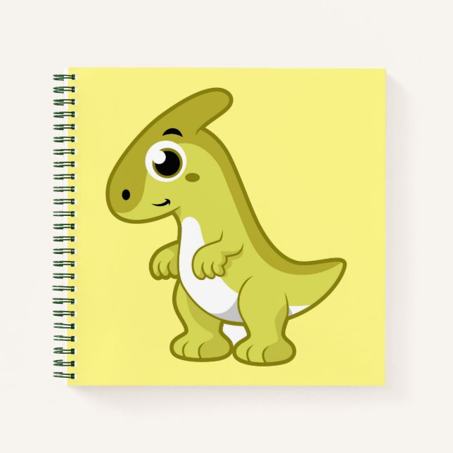 Cute Illustration Of A Parasaurolophus Dinosaur. Notebook (Front)