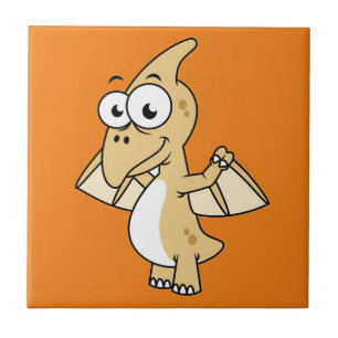 Cute Illustration Of A Pterodactyl. 2 Ceramic Tile