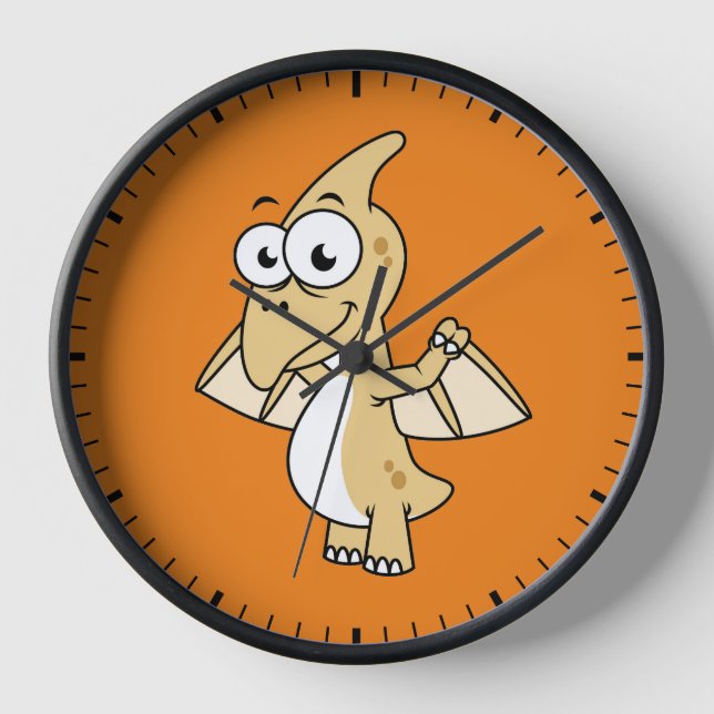 Cute Illustration Of A Pterodactyl. 2 Clock (Front)