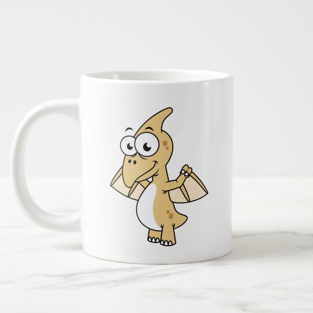 Cute Illustration Of A Pterodactyl. 2 Large Coffee Mug (Left)