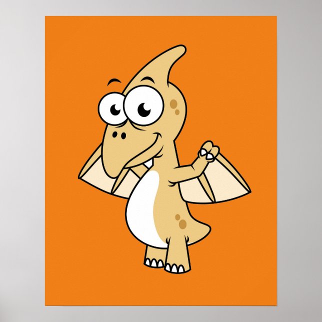 Cute Illustration Of A Pterodactyl. 2 Poster (Front)