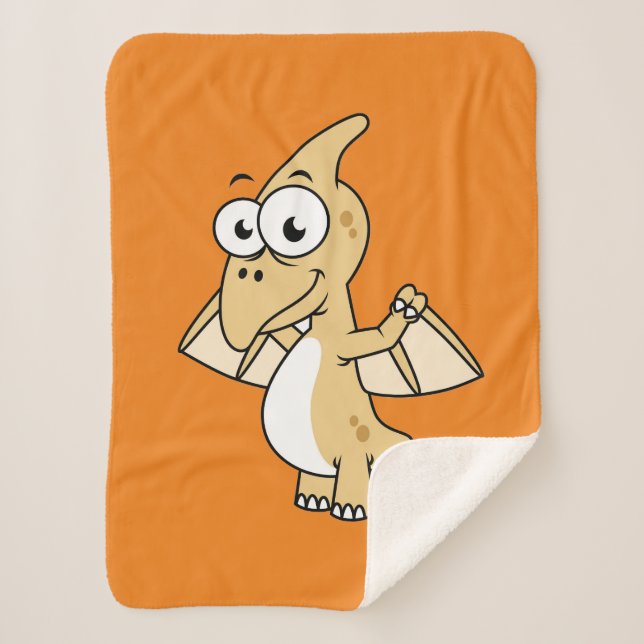 Cute Illustration Of A Pterodactyl. 2 Sherpa Blanket (Front)