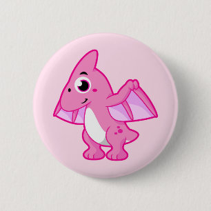 Cute Illustration Of A Pterodactyl. 6 Cm Round Badge