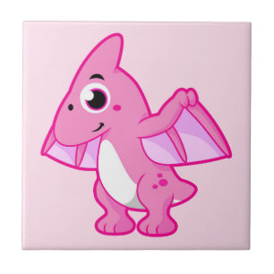 Cute Illustration Of A Pterodactyl. Ceramic Tile